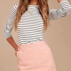 Lulus Pink Faux Leather Skirt with pockets